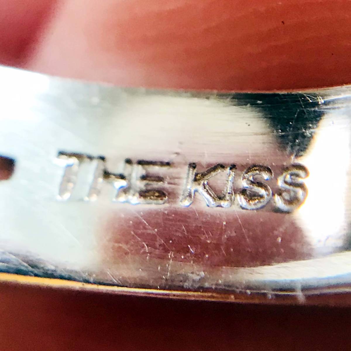 美品　THE KISS　天然ガーネット　Ties Intehtly 925シルバー銀製　指輪リング　サイズ約＃18.5　No.5037_画像5