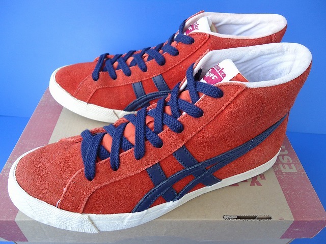 10125■美品 箱付き asics onitsukatiger TH2C4L アシックス オニツカタイガー ハイカット スニーカー ファブレ オレンジ 25 cm_画像1