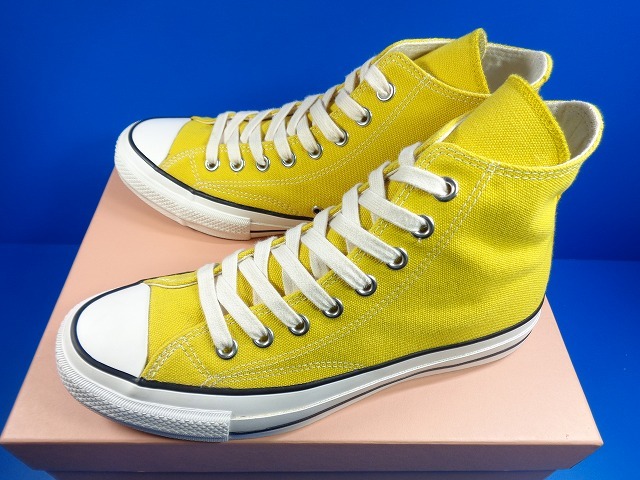 10236■美品 箱 CONVERSE CHUCK TAYLOR CANVAS HI Addict コンバース チャックテイラー キャンバス 黄 イエロー アディクト 26 71/2 1CL573の画像1