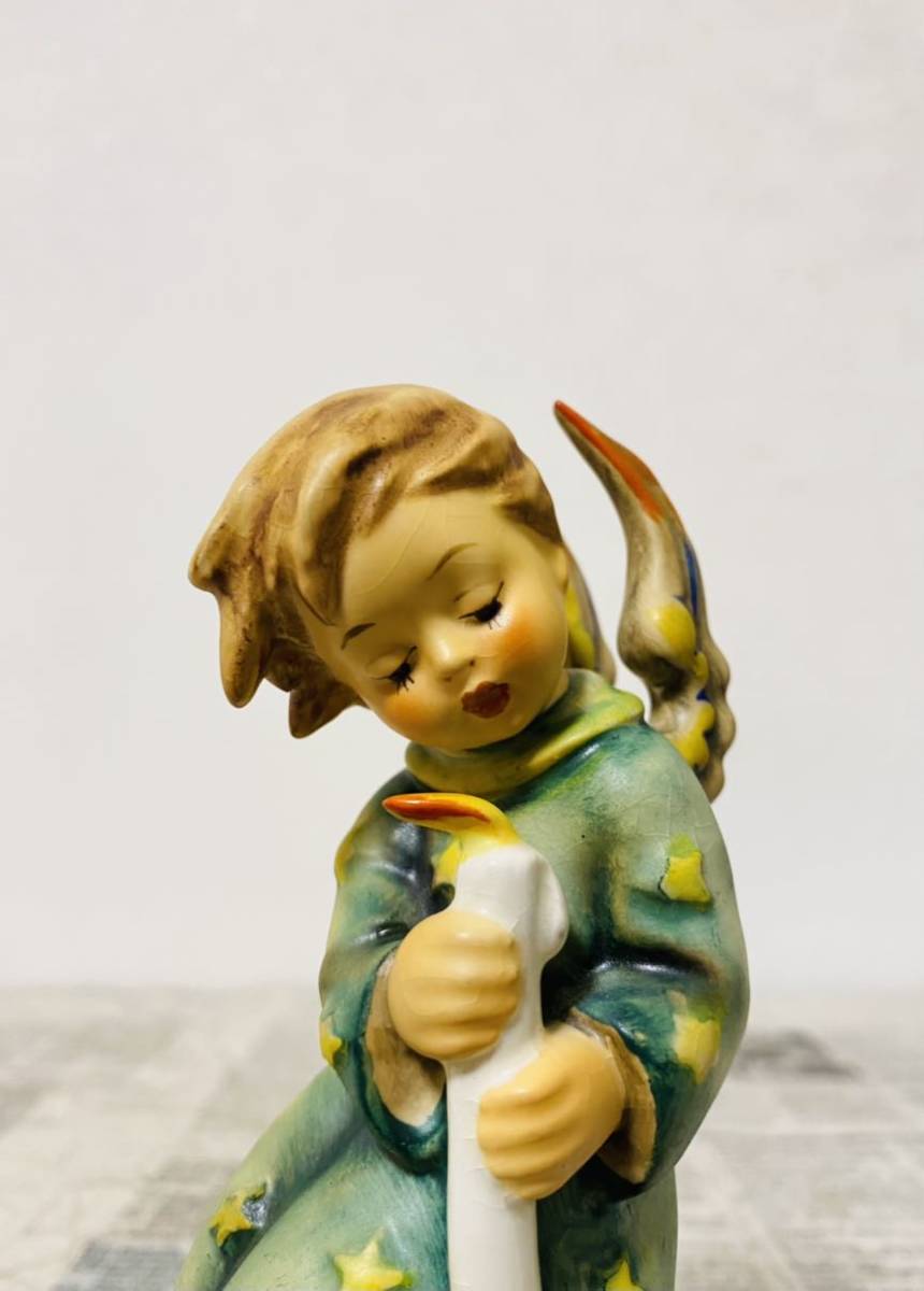 ドイツ・ゲーベル社フンメル人形 ロウソクの天使】Goebel フィギュリン リヤドロ 陶器 アンティーク ビンテージ 天使 クリスマス 