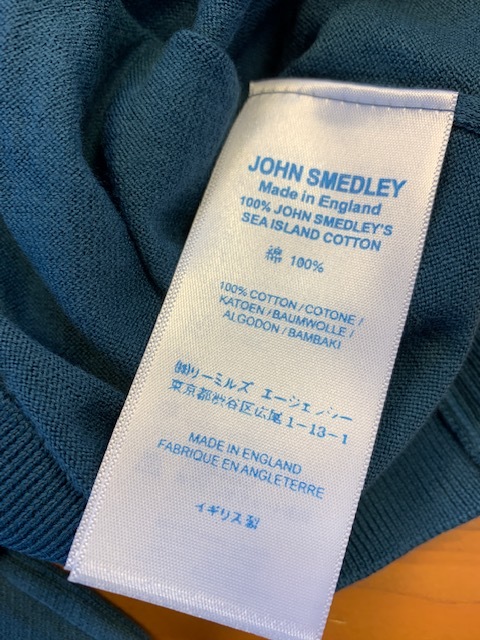 ジョンスメドレー　ターコイズセーター　Ｍサイズ　シーアイランドコットン１００％　新品未使用_画像5