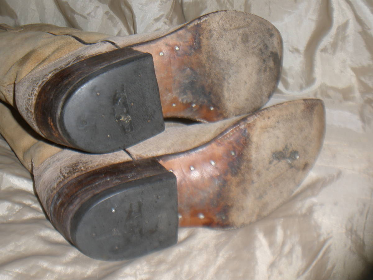  Vintage USA western boots 2 tone beige group combination size 24~25cm decoration. not settled feeling good feeling times eminent 