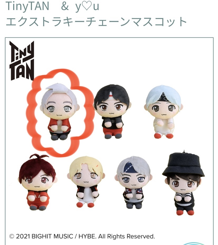 ☆☆TinyTAN タイニータン &you(アンドユー) モアプラスぬいぐるみ＋エクストラキーチェーンマスコット【RM 2個】　☆☆ 新品 SEGA ＃BTS_画像5