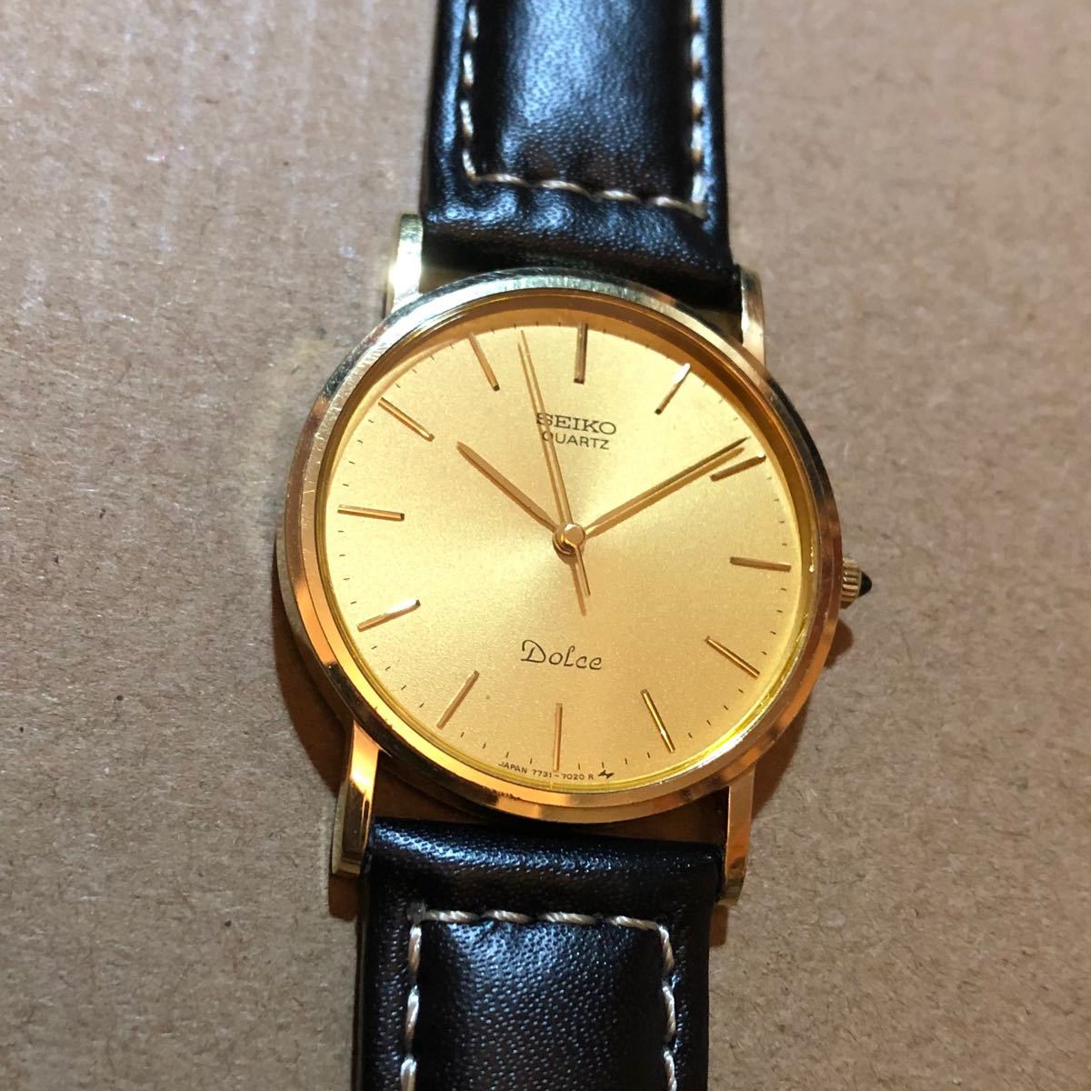 SEIKO セイコー Dolce ドルチェ 14金 ゴールド色文字盤 クォーツ SEIKO セイコー Dolce ドルチェ 14金 ゴールド色文字盤 クォーツ