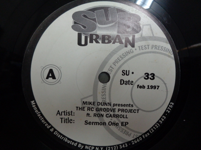 MIKE DUNN PRESENTS THE RC GROOVE PROJECT ft. RON CARROLL/SERMON ONE EP/3916_画像1