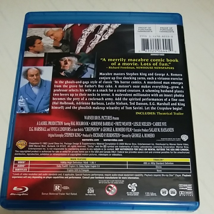 CREEPSHOW  Blu-ray輸入版　英語字幕あり　日本語字幕無し