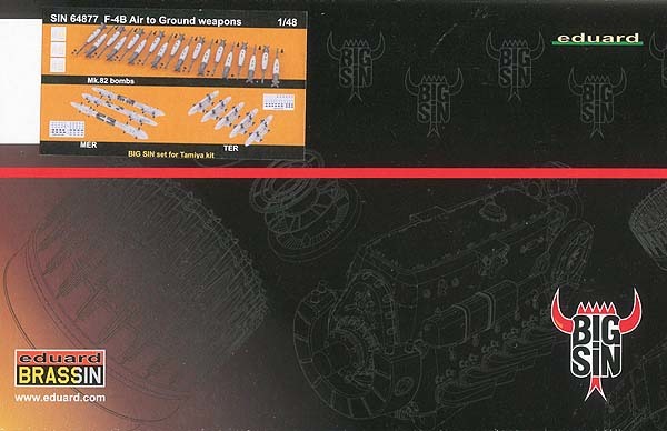 エデュアルド　EDSIN64877　1/48 F-4B ファントムⅡ 空対地武装パーツセット (タミヤ用)_画像1