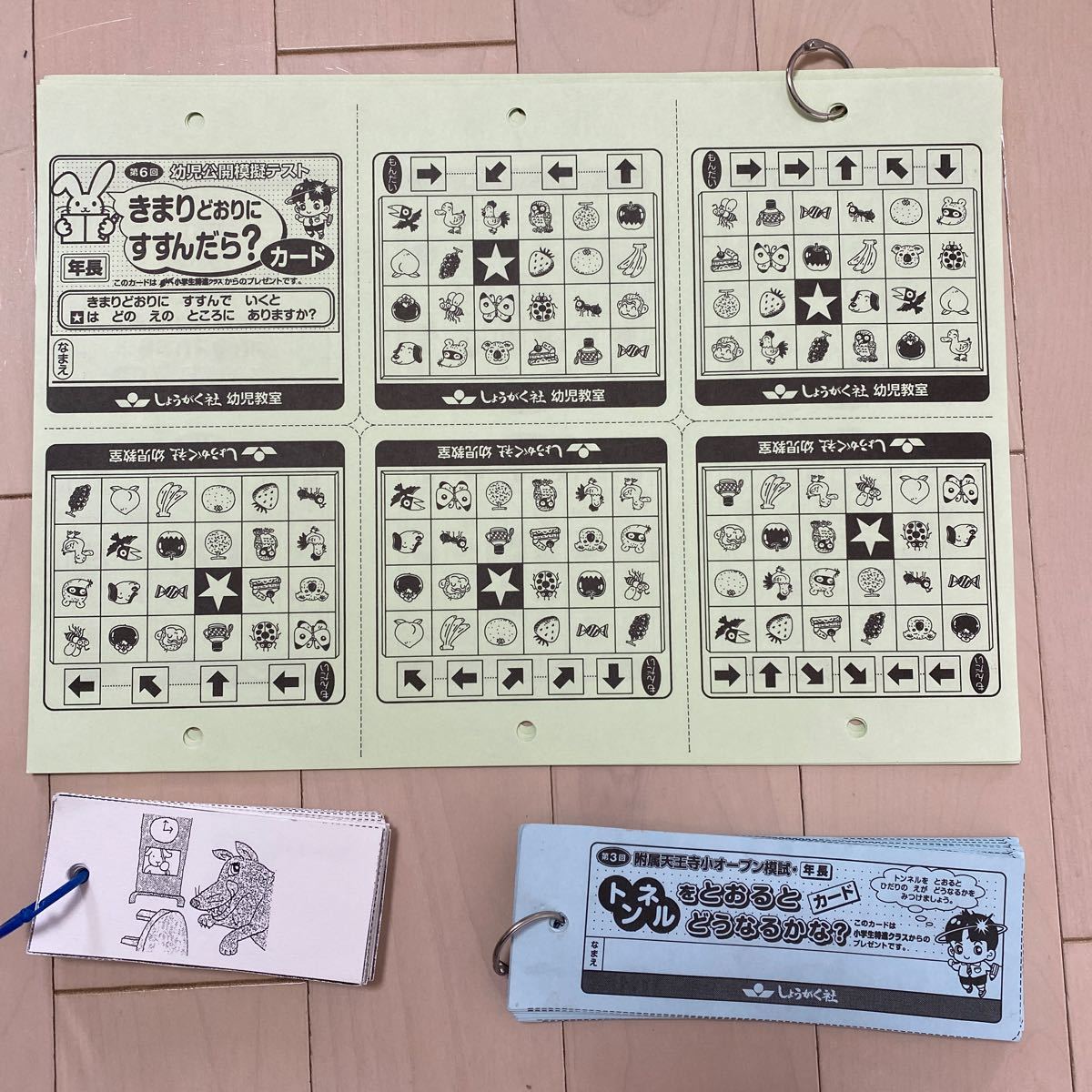 しょうがく社　小学校受験　受験対策カード　決まり通り進んだら　トンネルをとおるとどうなるかな　教育大学附属天王寺小学校対策