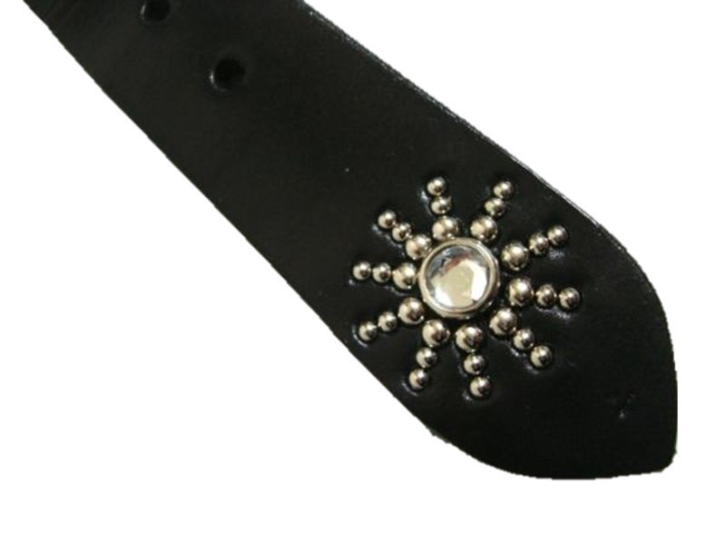  Tochigi leather end on Lee studs belt black crystal spo tsu made in Japan 