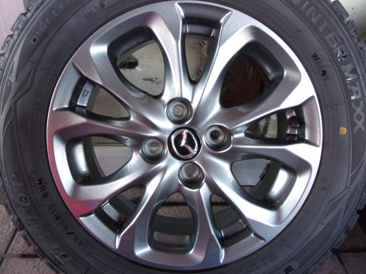 !S2984 Mazda оригинальный высокий блеск легкосплавные колесные диски Dunlop wing Tarmac s185/65R15 комплект шин Demio!