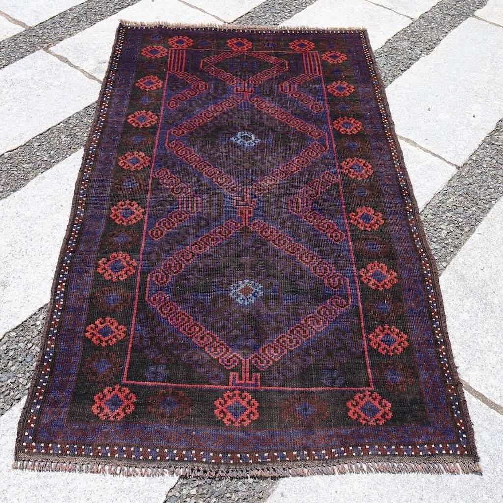 日本最大級 手編み ペルシャ 絨毯 1960年代 175×100 ラグ ヴィンテージ cm - ラグ - labelians.fr
