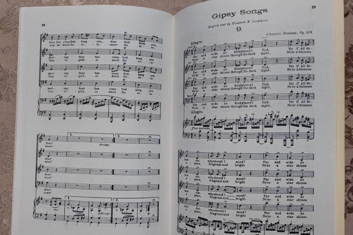 洋書 輸入楽譜 ピアノ伴奏混声合唱 ブラームス ジプシーの歌 Op.103 KALMUS VOCAL SCORES 6101 belwin mills _画像9