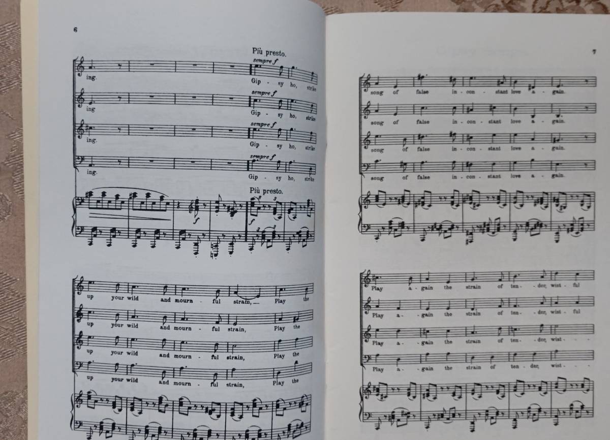 洋書 輸入楽譜 ピアノ伴奏混声合唱 ブラームス ジプシーの歌 Op.103 KALMUS VOCAL SCORES 6101 belwin mills _画像5
