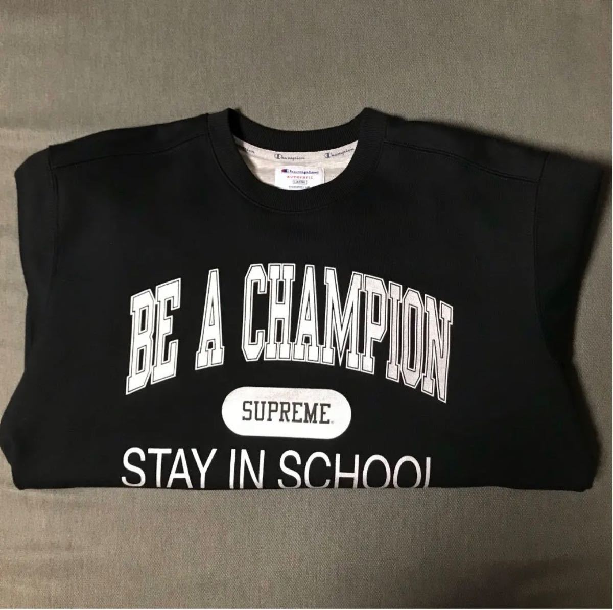 Supreme シュプリーム Crewneck クルーネック パーカー 秋冬 Champion チャンピオンスウェット BLACK