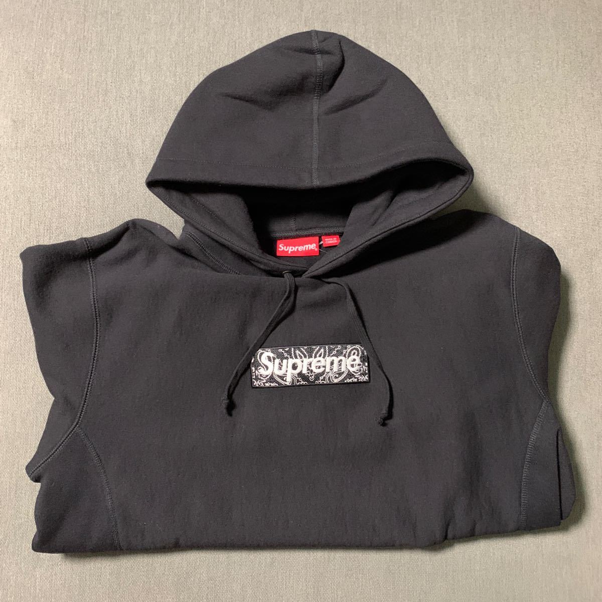 supreme シュプリーム  bandana box logo hoodie HOODIE BLACK Logo ボックスロゴ