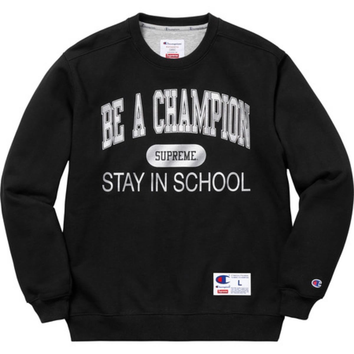 Supreme シュプリーム Crewneck クルーネック パーカー 秋冬 Champion チャンピオンスウェット BLACK