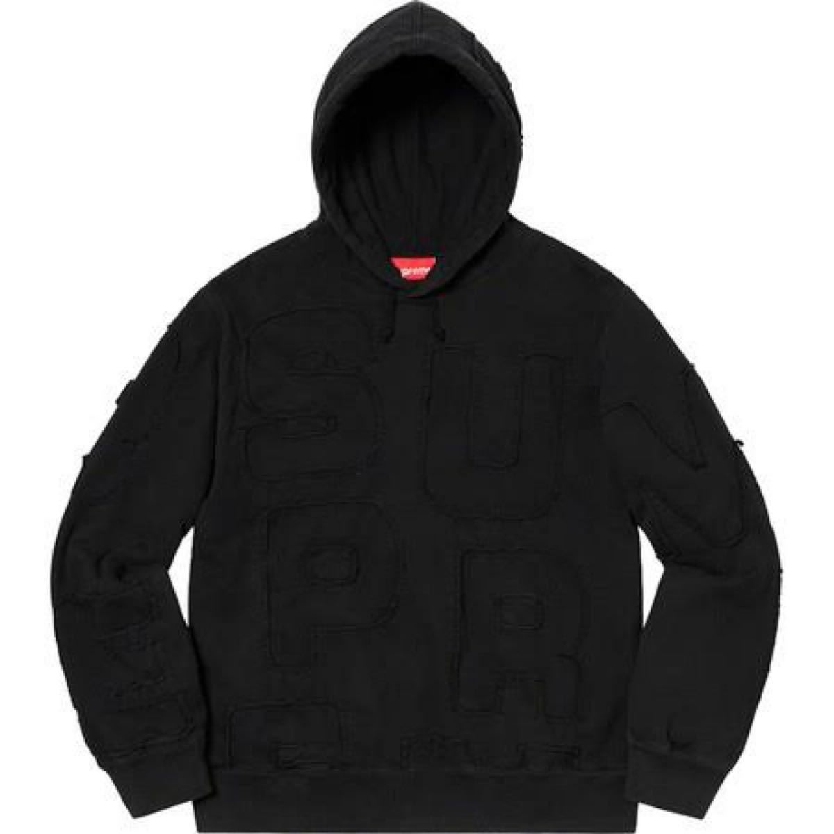 Supreme Cutout Letters Hooded Sweatshirt シュプリーム パーカー BLACK 黒