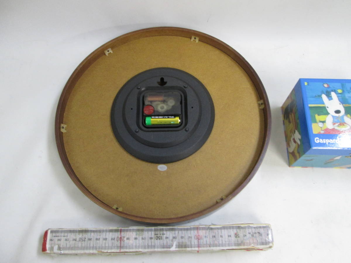 リサ&ガスパール 木製　ウォールクロック　かけ時計テストOK＋ジュエリーケース　オルゴール（フィギュアが回転）２個運賃表が説明欄に記入_画像3