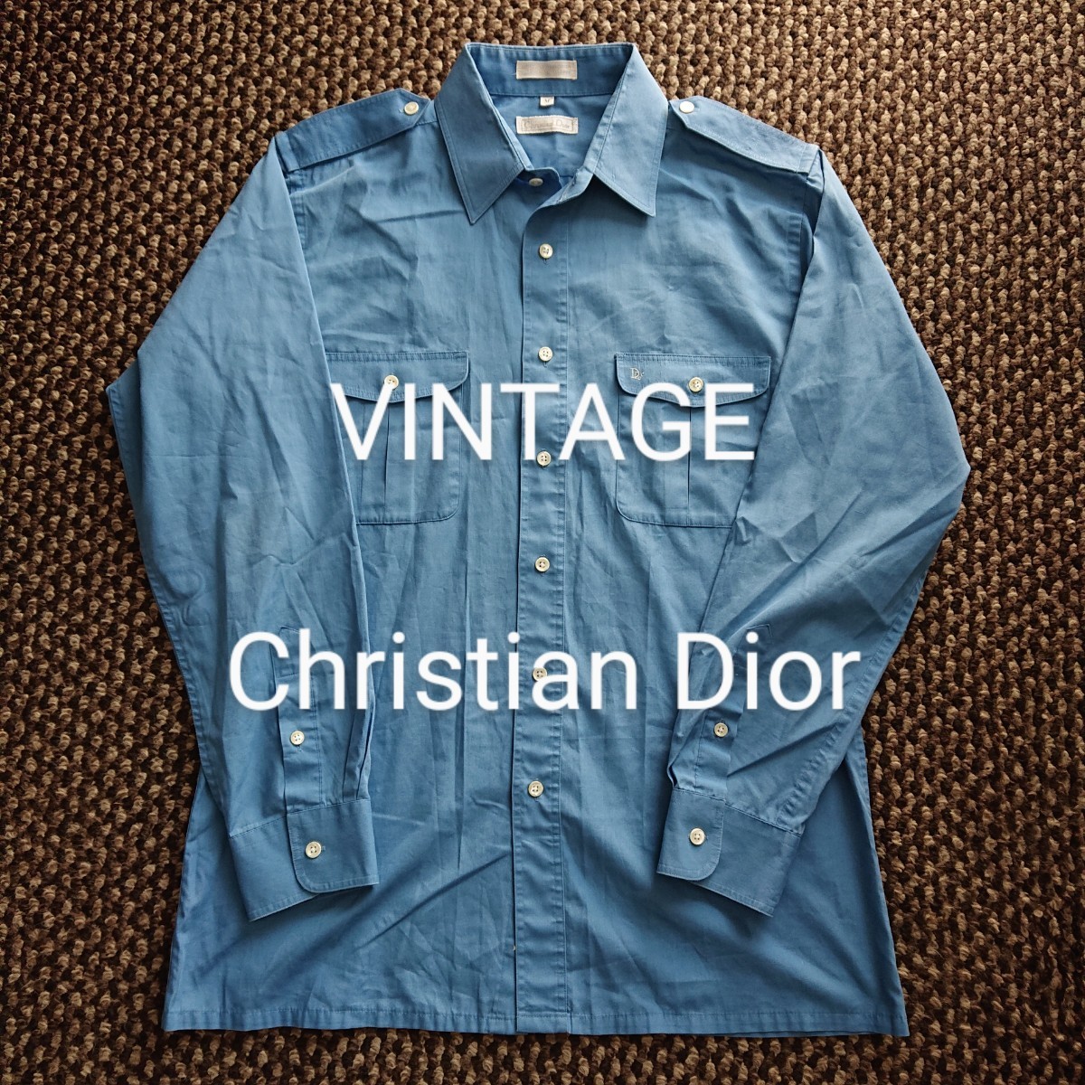 ビンテージ Christian Dior ロゴ刺繍入り サファリシャツ 菅田将暉 レトロ