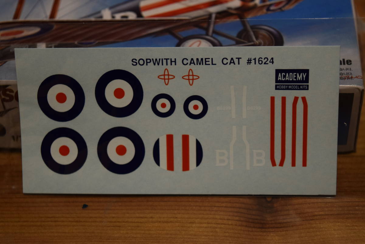 ■珍品1/72　アカデミー ソッピースキャメル複葉機 イギリス空軍【検】WWⅠ SOPWITH CAMEL 撃墜王 空中戦 空の騎士道_画像6