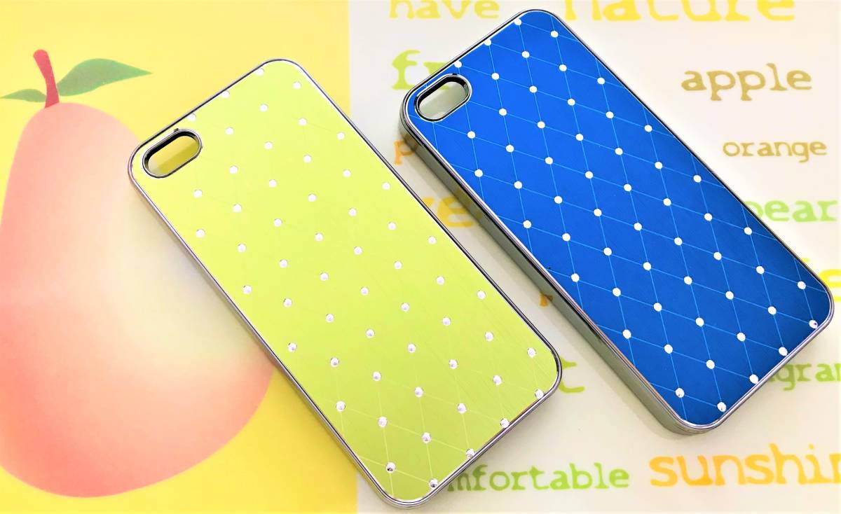 新品*2枚セット★iPhone5/5S/SE1用 シンプルなデコケース 2色_2枚set 