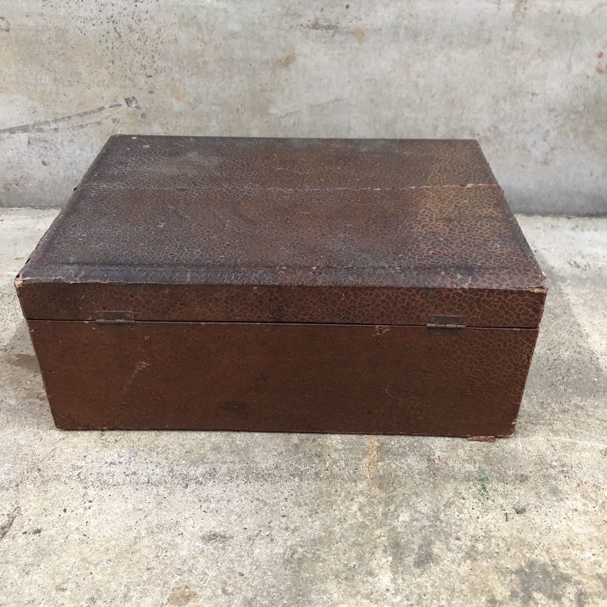 昭和レトロ 古道具 小物入れBOX 木箱 柄物 安値 柄物