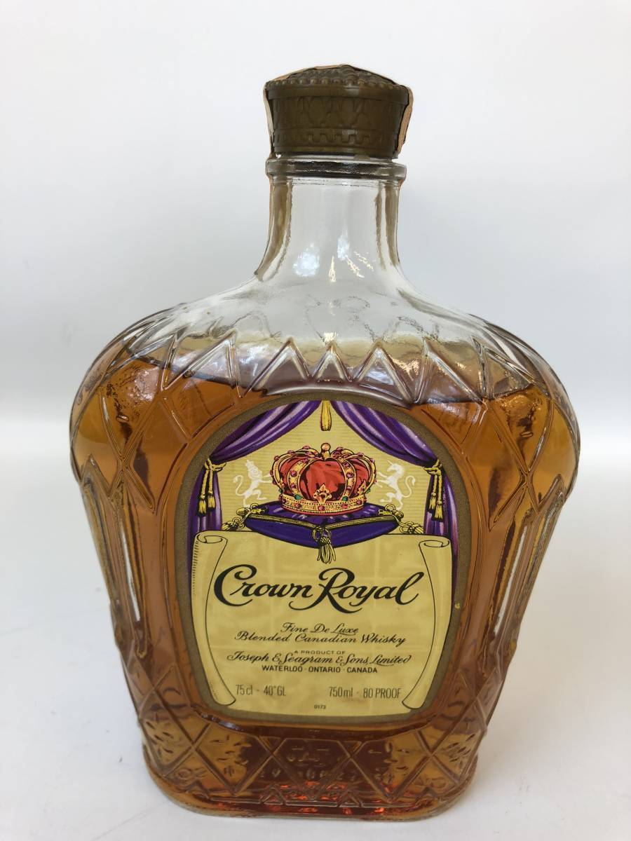 未開栓?多少難有★CrownRoyal【クラウン ローヤル】カナディアン ウイスキー 750ml 40% 保管品 訳あり 古酒 #90834-152