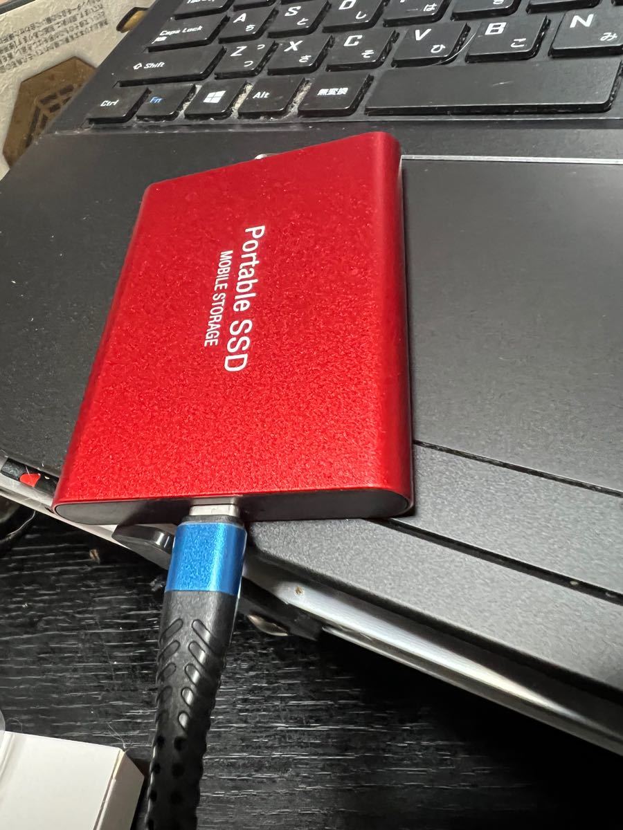 外付ポータブルSSDドライブ 大容量4TB USB3.0 Type-C【レッド】