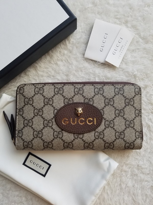 新品 GUCCI グッチ Neo Vintage GGスプリーム ジップ 長財布 Beige