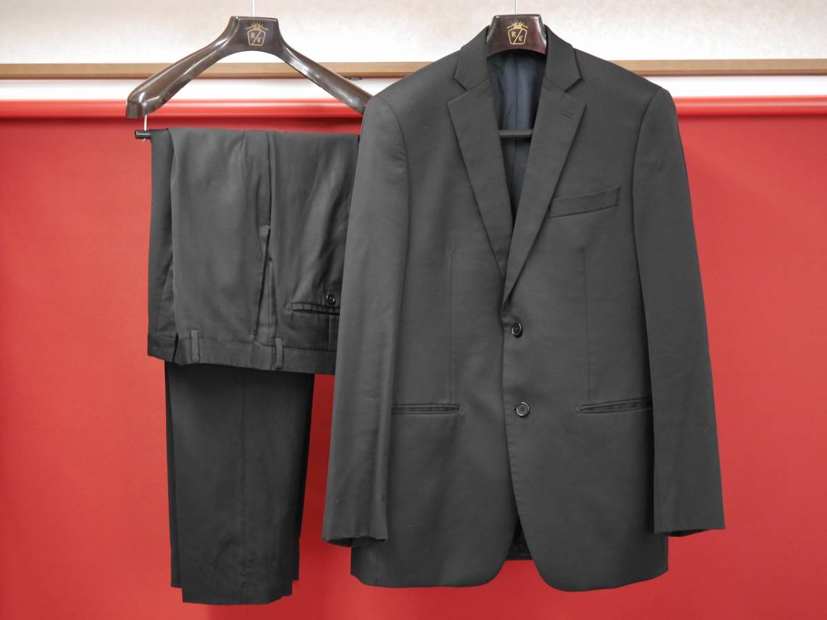 DKNY/ダナキャラン メンズスーツ シングルスーツ スーツ 上下セット 黒 ブラック 無地 38Rサイズ