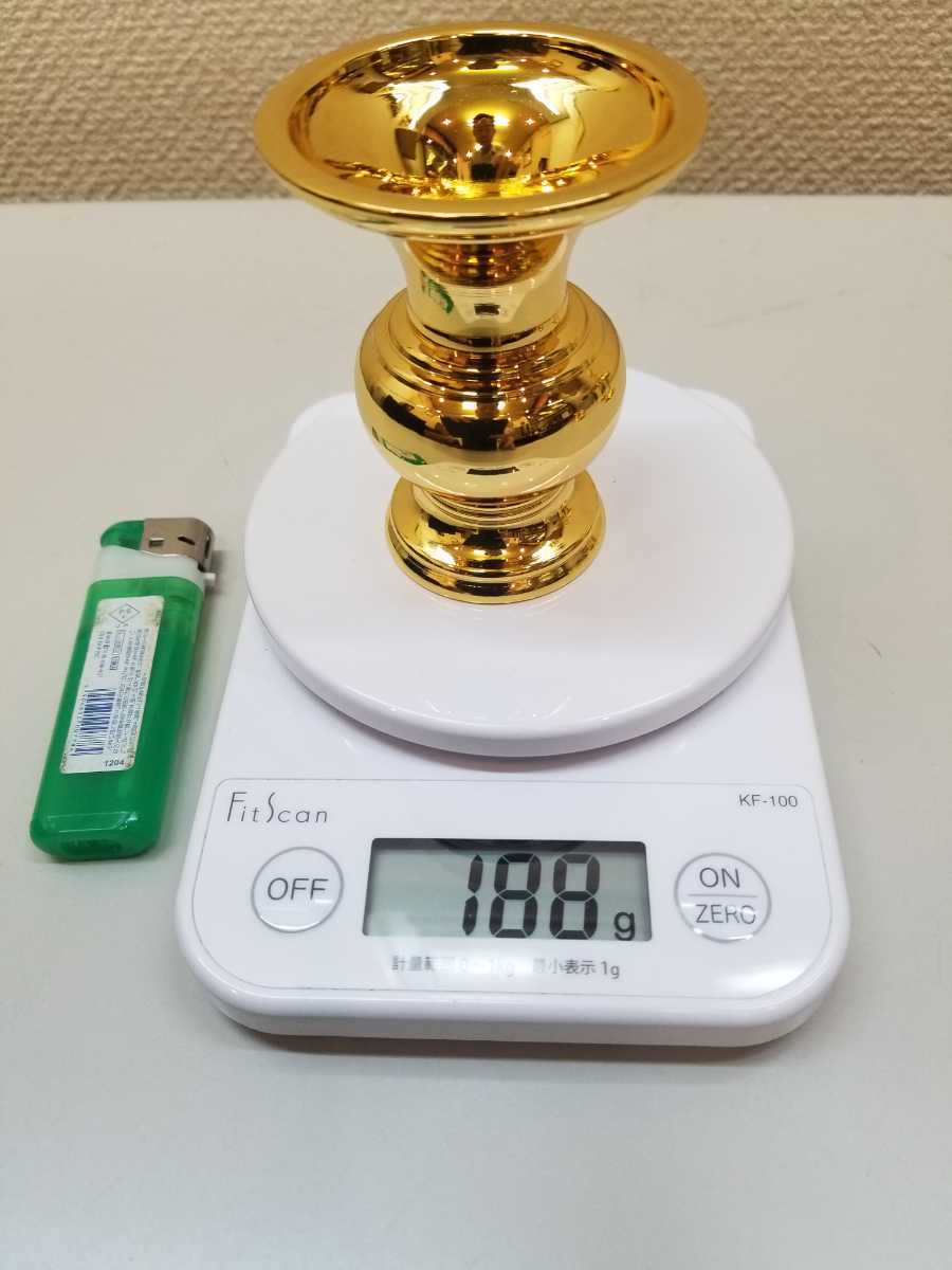 とても小さな 東用 利久型 五具足 丸型 金メッキ 二寸五分 真鍮 とても小さな 東用 利久型 五具足 丸型 金メッキ 二寸五分 真鍮