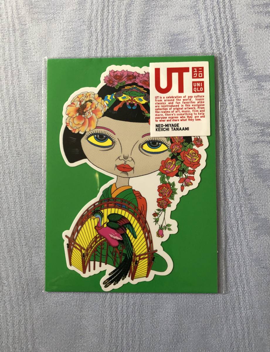 UNIQLO Uniqlo UT NEO-MIYAGE sticker KEIICHI TANAAMI rice field name net . one geisha motif 