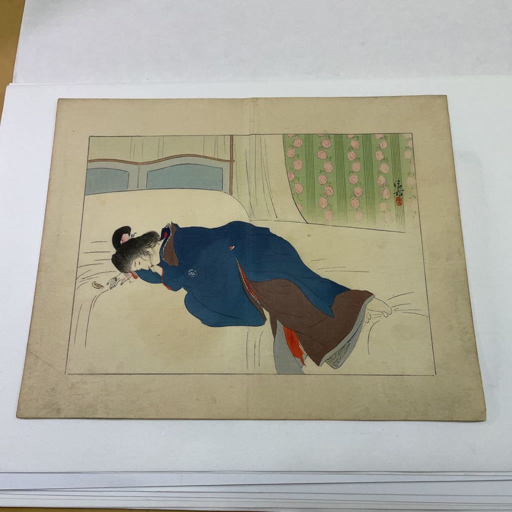 即決!真作 鏑木清方/木版画の口絵 美人画①(検索=鰭崎英朋 梶田半古 伊東深水 上村松園 島成園 木谷千種 池田輝方 池田蕉園 伊藤小坡)