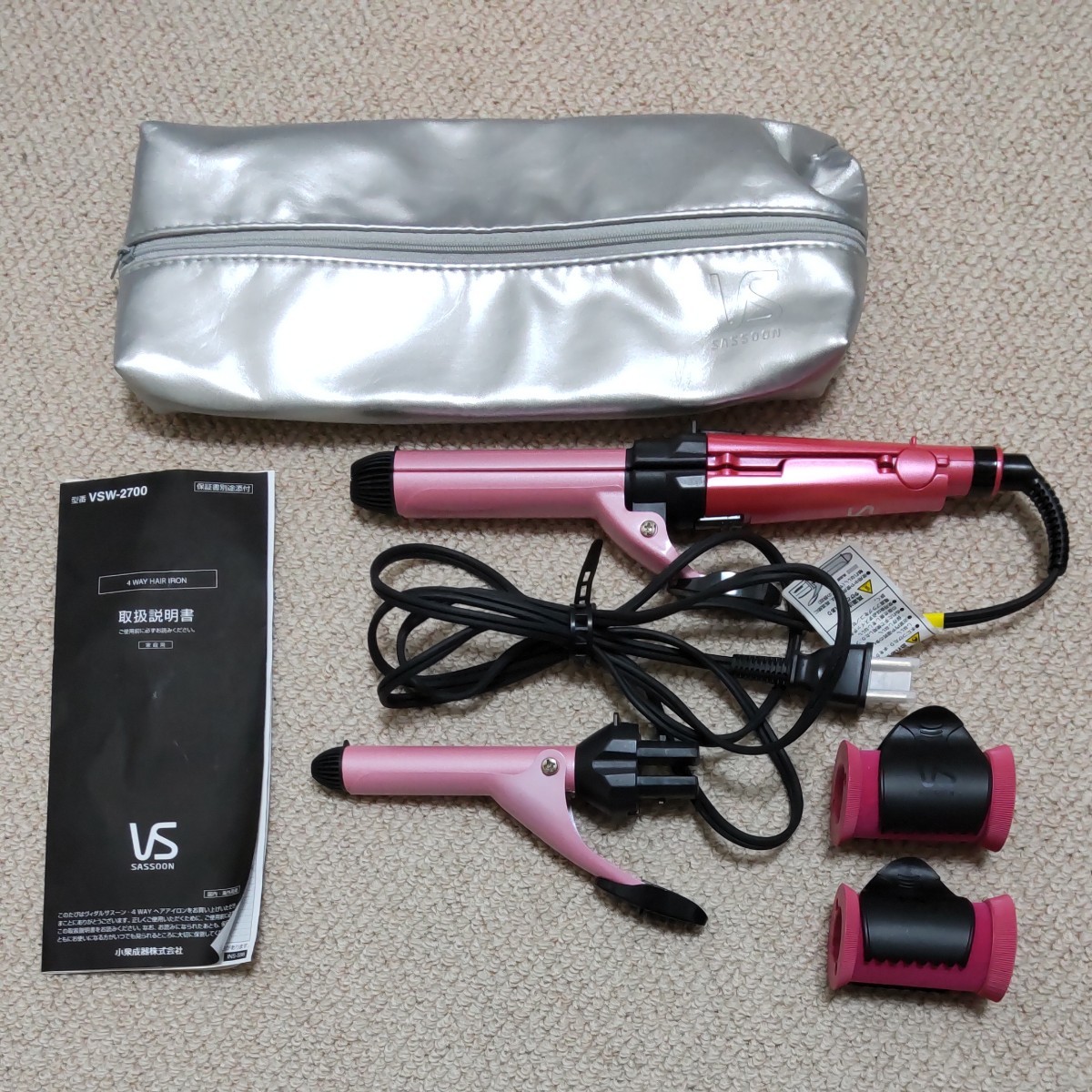 ヘアアイロン ヴィダルサスーン vsw-2700 ストレート 25㎜ 19㎜ 32㎜カーラー 4way