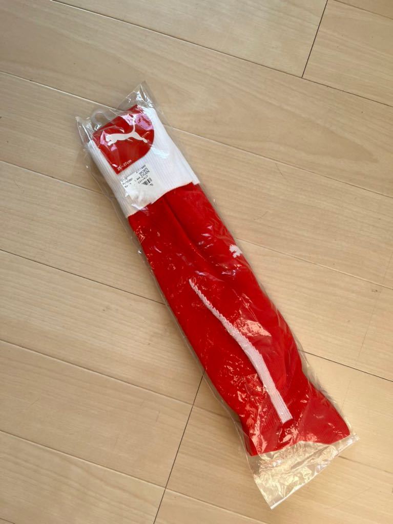 SALE★P PUMA サッカーソックス　赤白