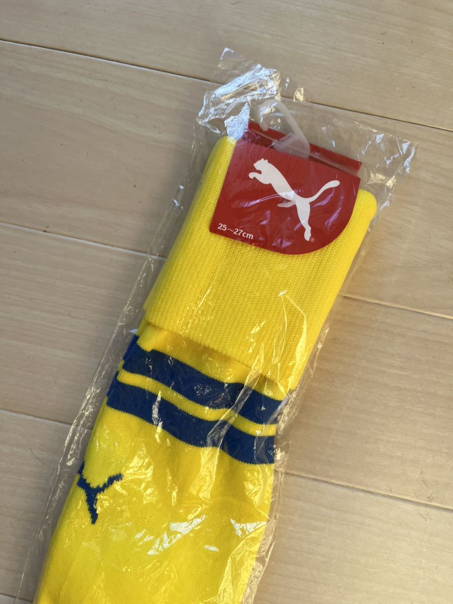 SALE★P PUMA サッカーソックス　黄青_画像3