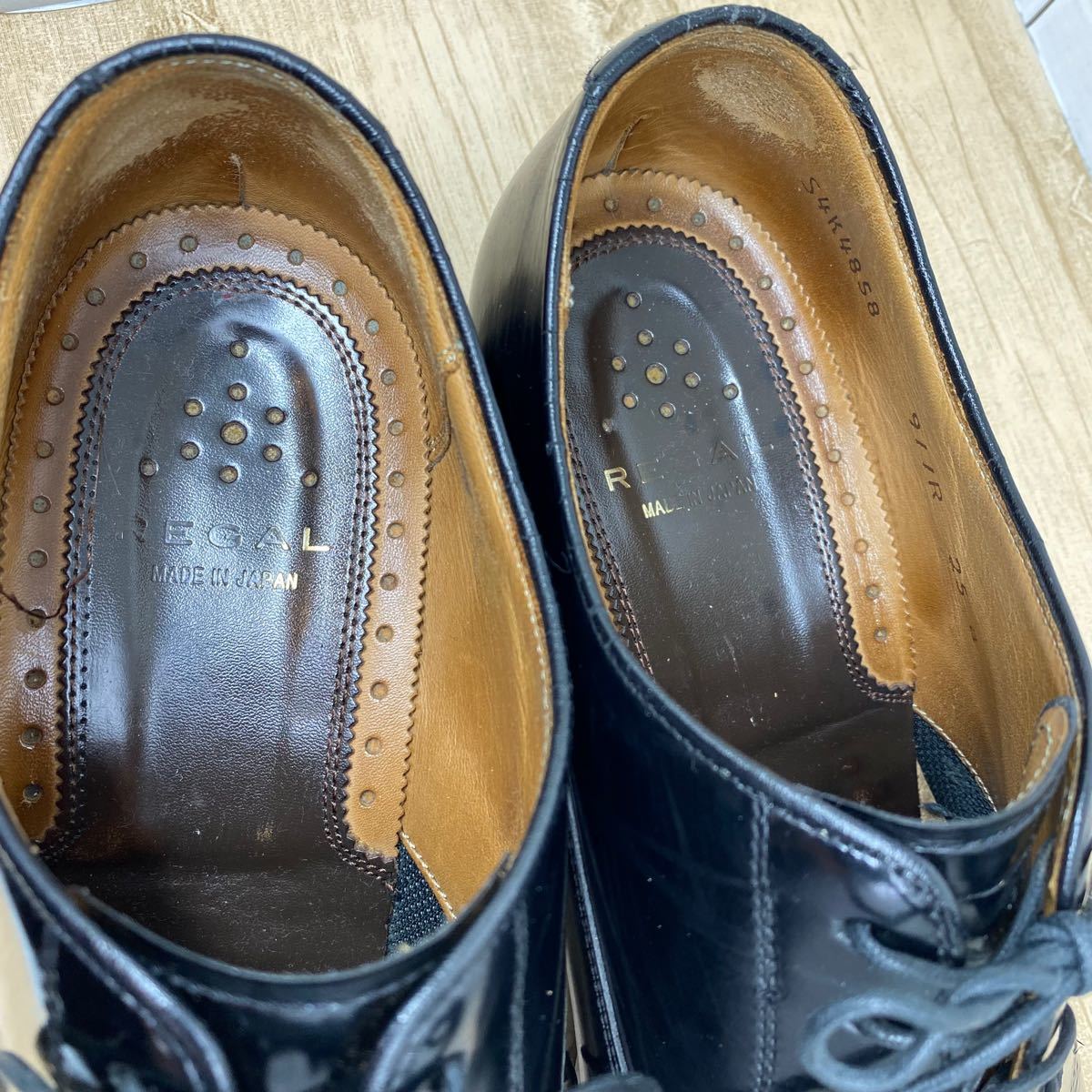 リーガル メンズ革靴25.0cm ストレートチップ　ブラック黒　ビジネスシューズ REGAL ドレスシューズ