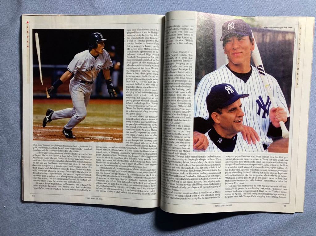 MLB】142・2003年 松井秀喜が表紙の米雑誌 『TIME MLB】142・2003年 松井秀喜が表紙の米雑誌 『TIME