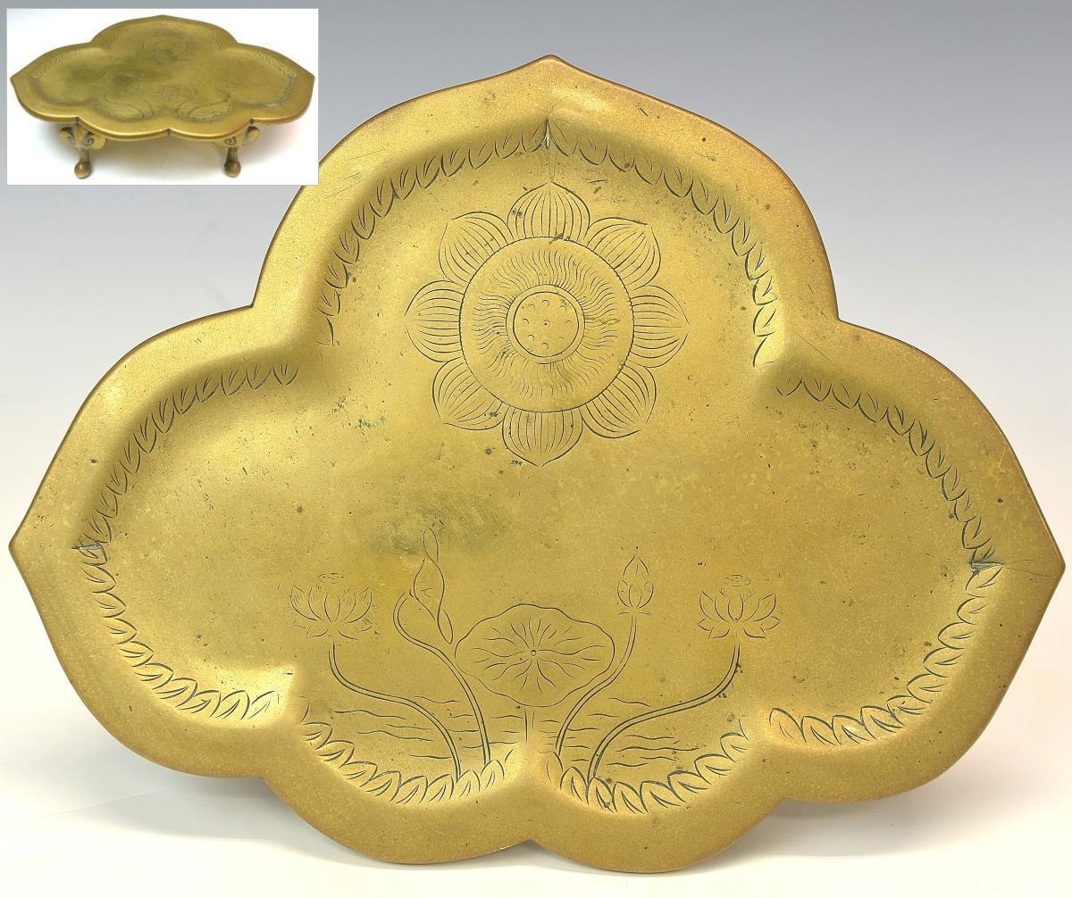 魅力的な 【趣楽】 仏教美術　江戸時代　銅器　仏具　台　Ｖ１５７１ 仏具一般