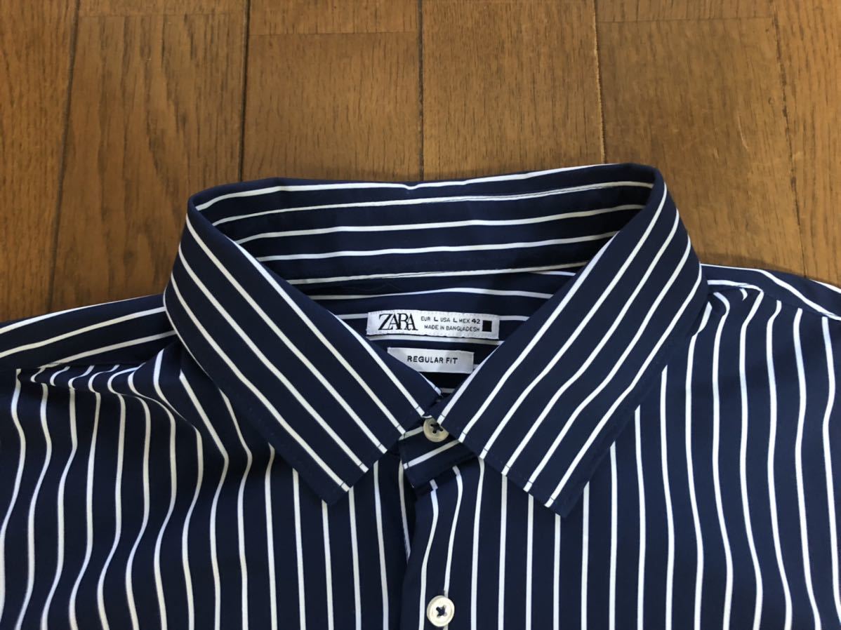 驚きの値段で [OC]ZARA Lサイズ ザラ・マン・ストライプ・ストレッチ