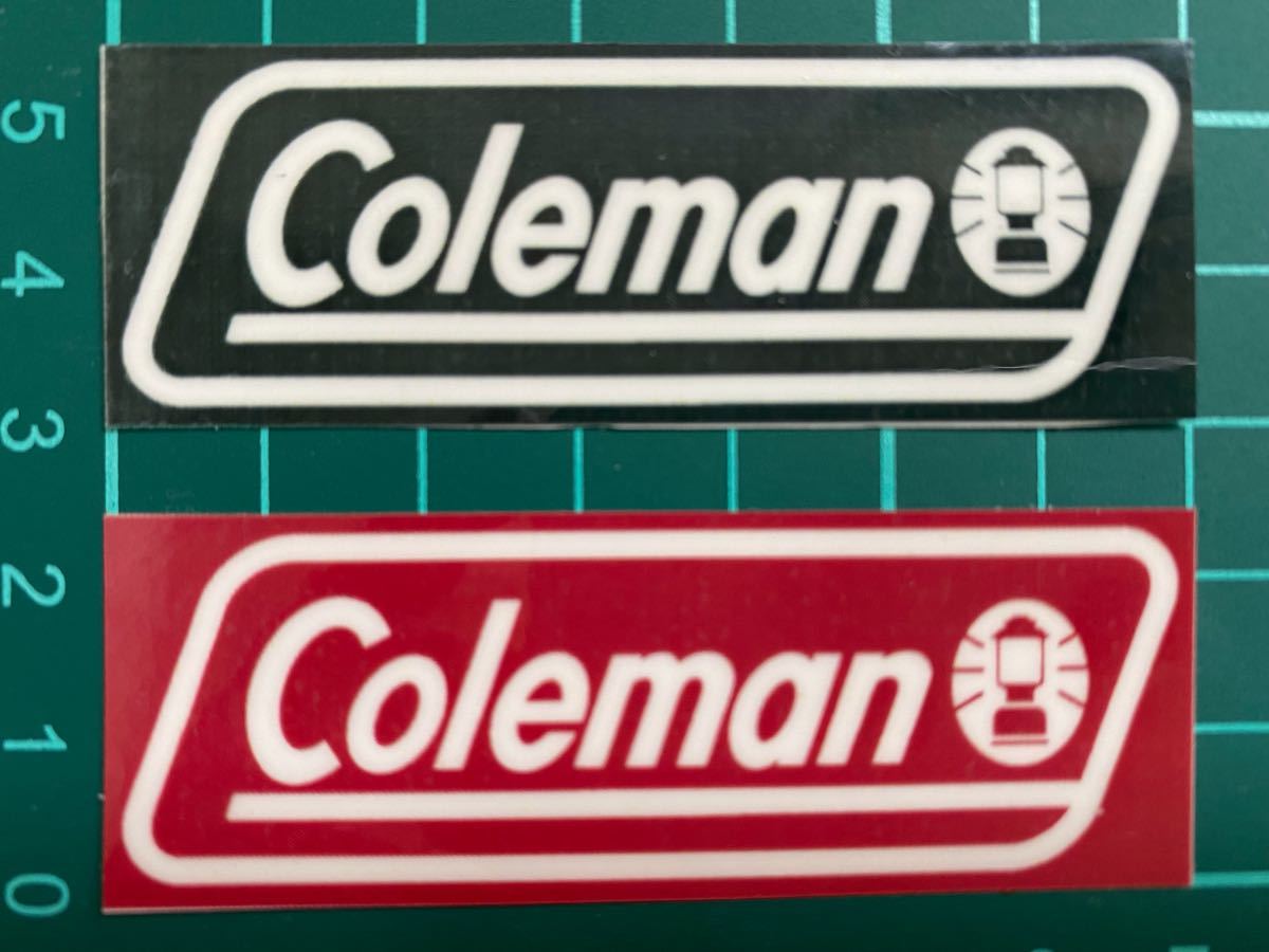 コールマン ・ステッカプラックレッド2枚セット　ラミネートUV加工済、耐光性もあります！