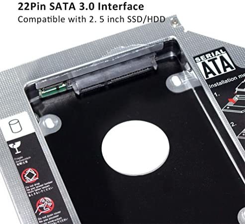 【新品】Ren He 2nd 2.5インチ HDD・SSD マウンタ 光学ドライブベイ用 SATA 3.0 ハードディスクマウンタ ノートPC 対応_画像4