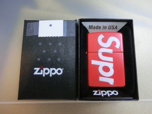 Supreme x ZIPPO ロゴ レッド ジッポ シュプリーム_画像1