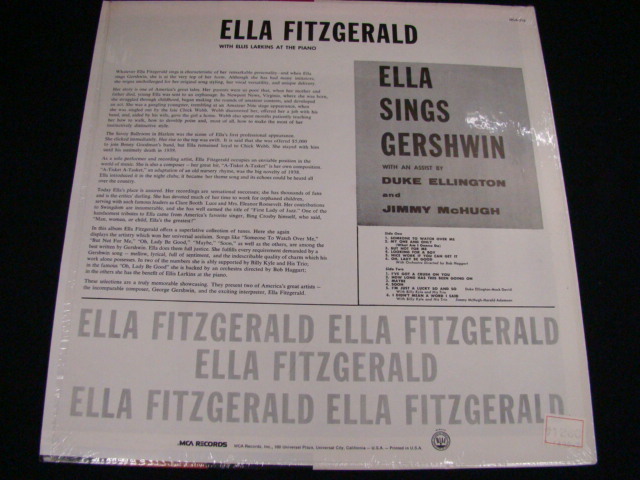 米LP/ ELLA FITZGERALD/SINGS GERSHWIN/MCA MCA-215_画像2