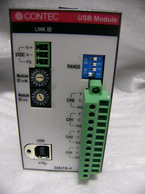 ☆極上美品☆ CONTEC DAI16-4(USB) USB絶縁型高精度DA変換 コンテック 絶縁型デジタル入出力モジュール 入力16点、出力16点 DIO-16 16(FIT)GY