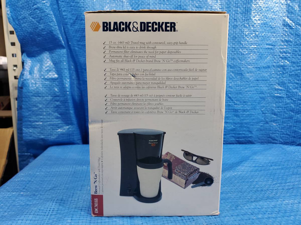 [値下げ] ★1000円即決! upak ブラック アンド デッカー Black & Decker コーヒーメーカー トラベルマグ DCM18 箱説明書付 通電確認済_画像2