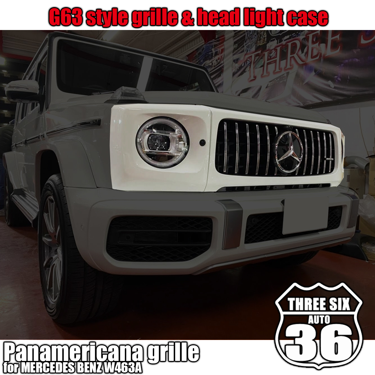 品質保証!W463A G63 style G350 パナメリカーナグリル&ヘッドライト