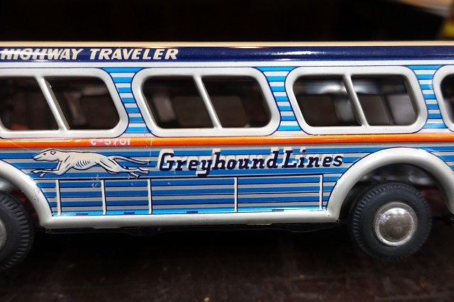 市村商店 イチムラ ブリキのバス 外箱付き GREYHOUND LINES グレイハウンド 検索 レトロ 当時物 USA アメリカ雑貨 里帰り品_画像8