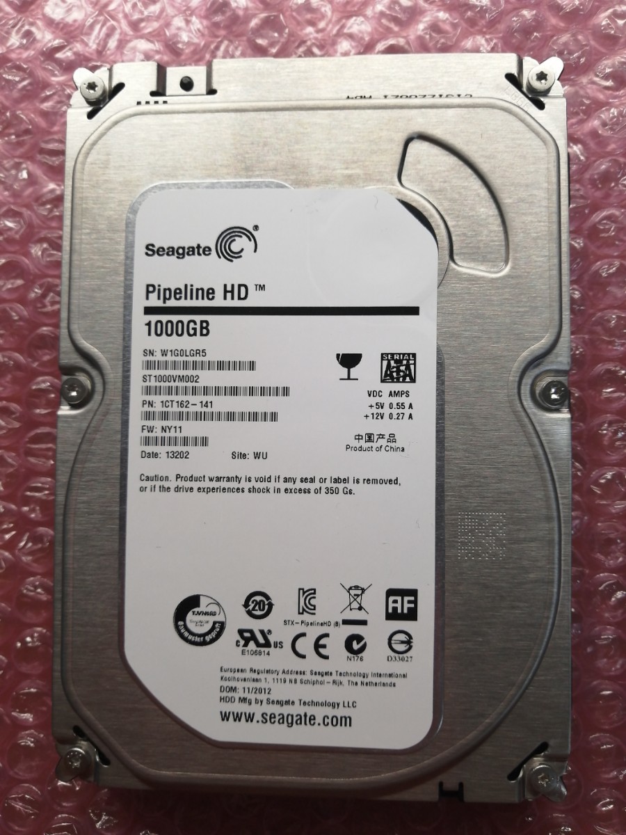 Seagate 3.5インチ  SATA 薄型HDD 1TB (1000GB) ジャンク品