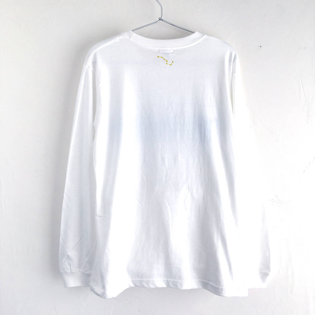  north . 7 star pattern T-shirt white S size hand .. long sleeve T shirt sleeve rib attaching long T 7 . star cosmos 